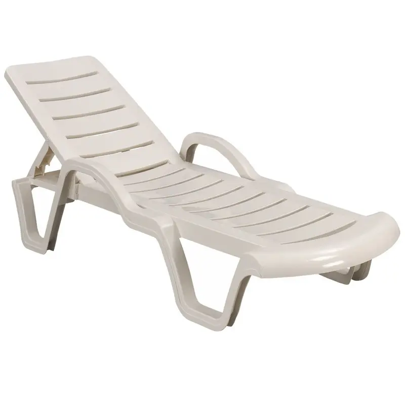 Marko Outdoor Sun Lounger Garden Patio Relaxer White Recliner Wipe Clean Relaxer Summer Bed 0