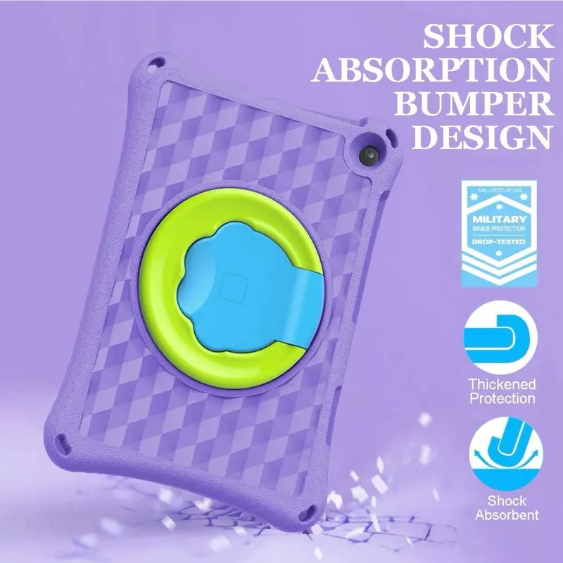 13th/11th Generation, 2023/2021 Release) New 10in Tablet Case for Kids. Riaour ipad 10 case Light Weight Anti Slip Shockproof Kids Friendly Case(Incompatible with iPad Samsung). (Purple) Accessories Computer Covers 2