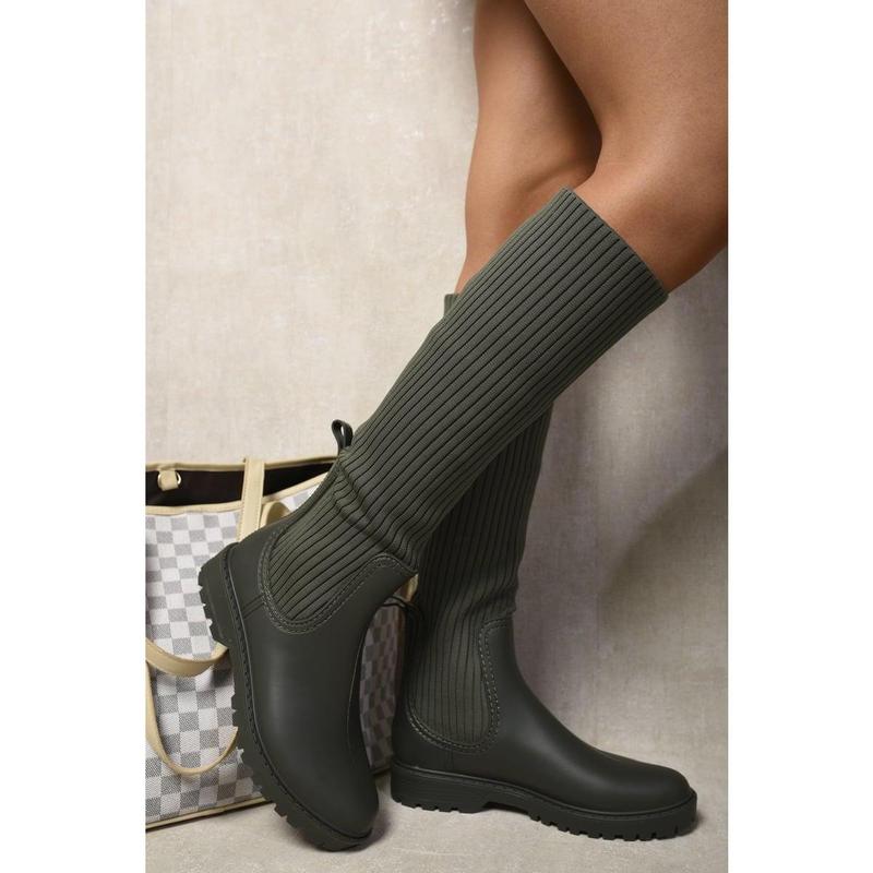 iKrush High Sock Platform Boots i37998  Boots Sock Platform Low Heel Knee Length Length Regular Fit 2