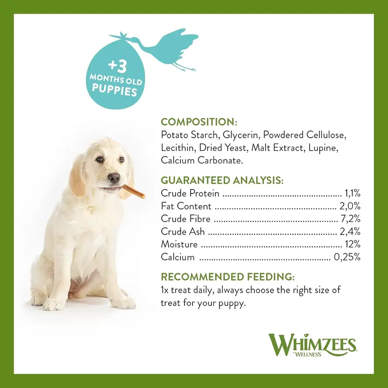 WHIMZEES By Wellness Puppy Stix, Dog Dental Stix for Puppies, 28 Pieces, Size XS/S, Puppy Chews, Natural, Grain-Free, Rawhide-Free, Vegetarian, No Added Sugar 3