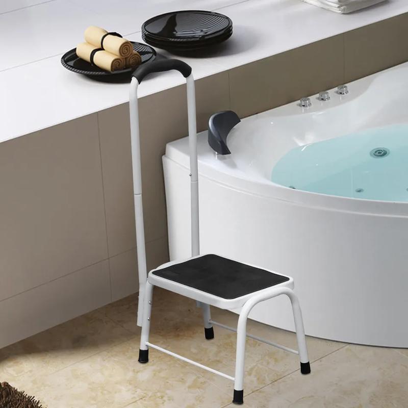 Product Introduction of Non Slip Safety Step Stool Bath Kitchen Mobility Aid Handrail Platform Support Safety pedals with handrails, height adjustable bathtub steps, non-slip footstools, shower steps, mobility aids for the elderly and disabled 3