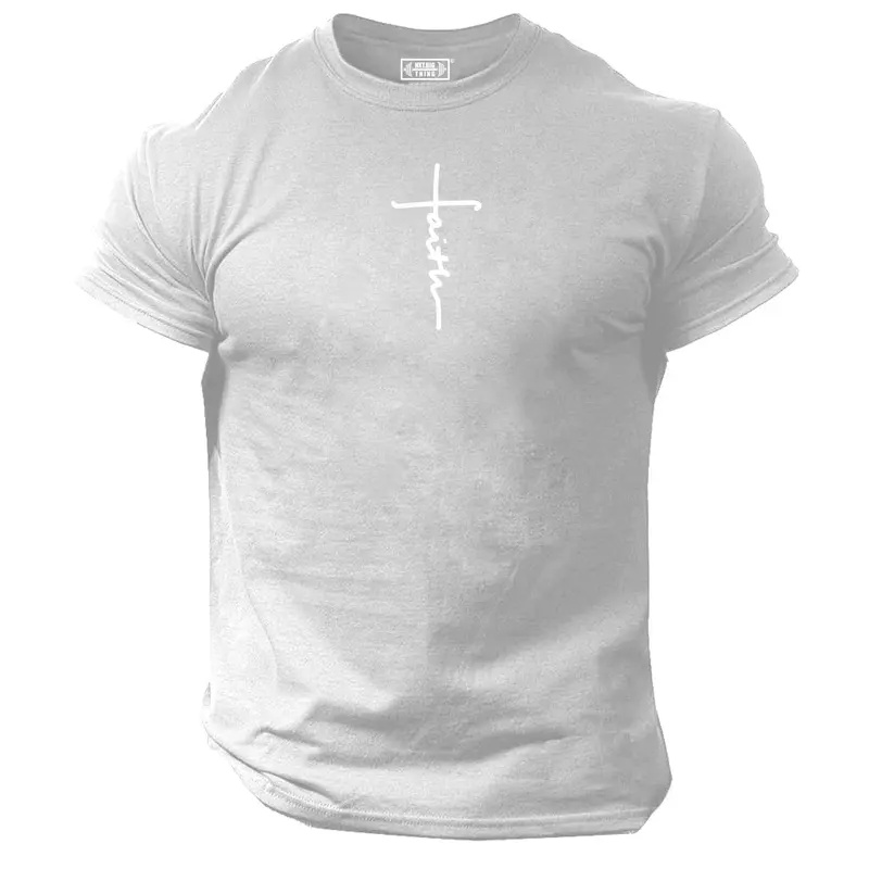 Faith T Shirt Gym Clothing Bodybuilding Weight Training Workout Exercise Kick Boxing Martial Arts MMA Karate Gymwear Men Tee Top 3