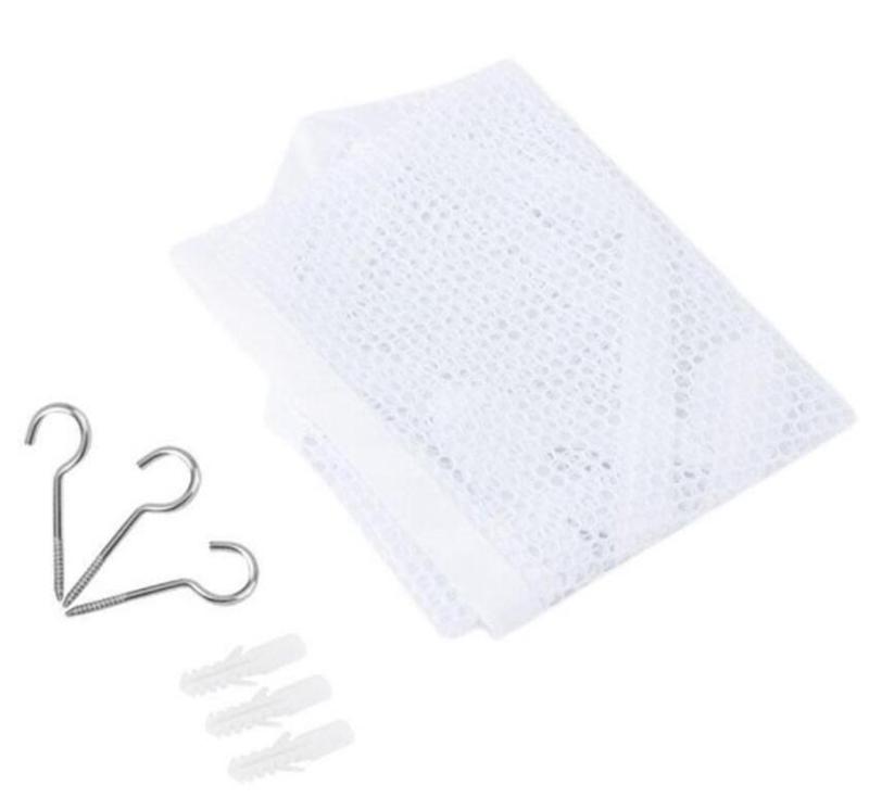Teddy Hammock With Hooks Large Mesh Net Keep Baby Childs Bedroom Nursery Tidy Wall Sling Soft Toy Storage Organizer For Stuffed Animal   White 3