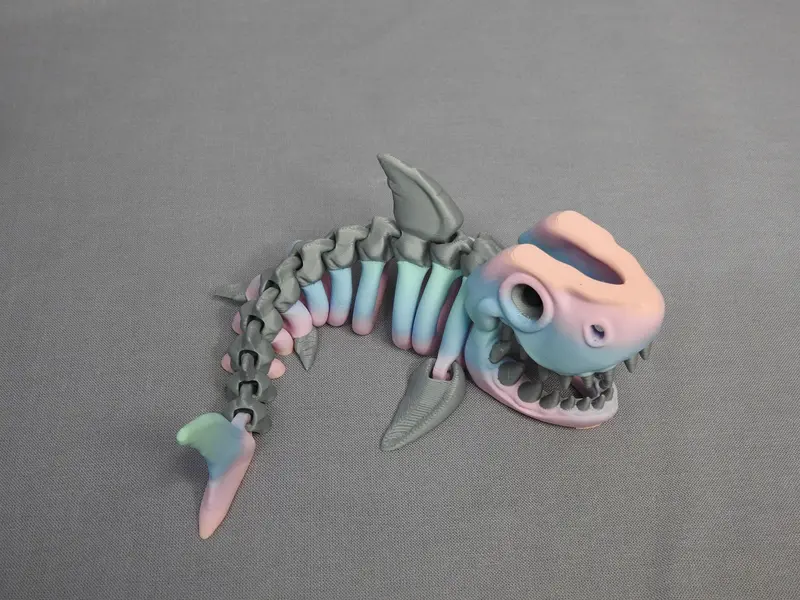 3D Printed Skeleton Shark Figurine for Fantasy Home Decor Decoration Gift 2