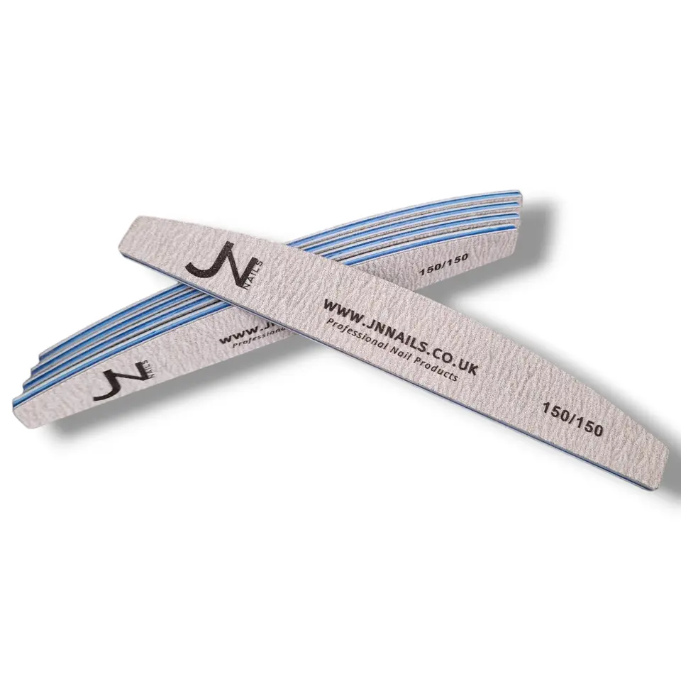 150/150 Grit Half Moon Zebra Nail File