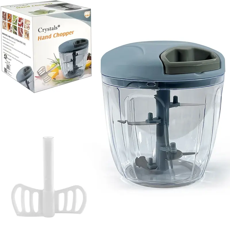 Manual Food Chopper Pull Cord Pulling Vegetable Slicer Hand Blender Kitchen Fruit Shredder Stainless Steel Utensils Bowl 0