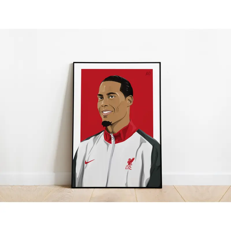 Virgil Van Dijk Portrait Liverpool Poster 0