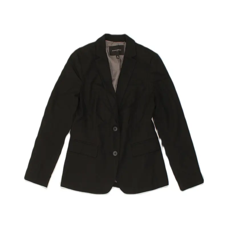 Pre-Owned Vintage BANANA REPUBLIC Womens 2 Button Blazer Jacket US 2 XS Black Polyester 0