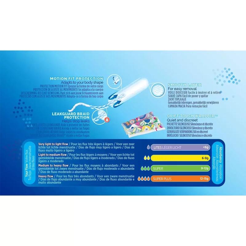 Tampax Pearl Compak Super / Regular Tampons, 4 x 24 Pack Absorbency Absorbency Daily Sensitive Skin Comfort 5
