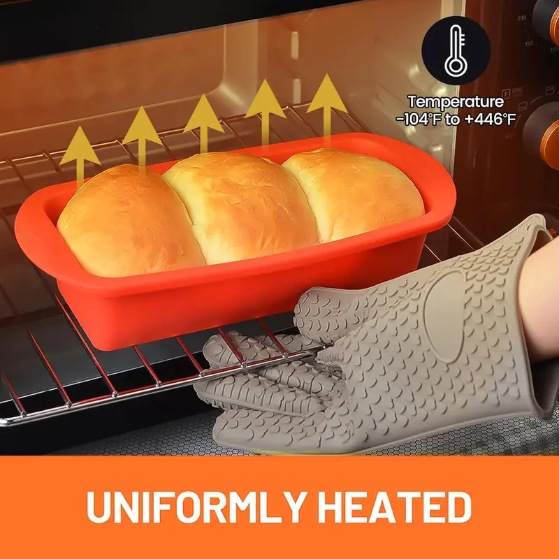 Mini Loaf Tins, 4 Pack Silicone Bread Pan for Baking, 1Lb Non-Stick Baking Trays for Air Fryer, Rectangle Cake Moulds for Cakes, Breads or Loaves, 16 x 8.5 cm Bread Making Accessories 4