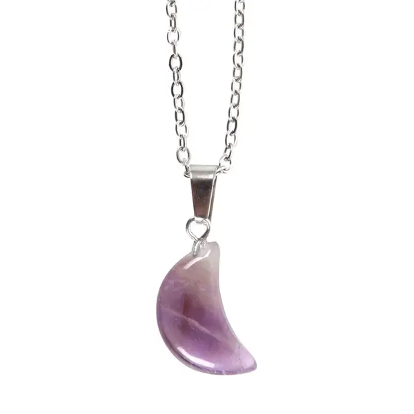 Amethyst Crystal Moon Necklace on Greeting Card 2