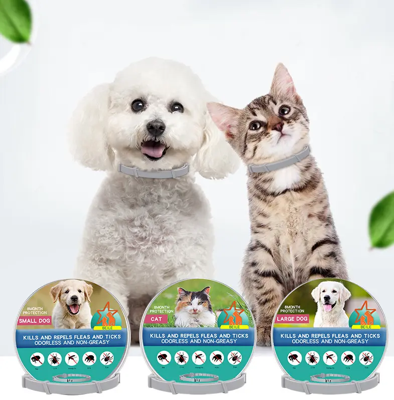 cat dog flea collar, flea treatment adjustable, washable dog cat small and large flea collar 3