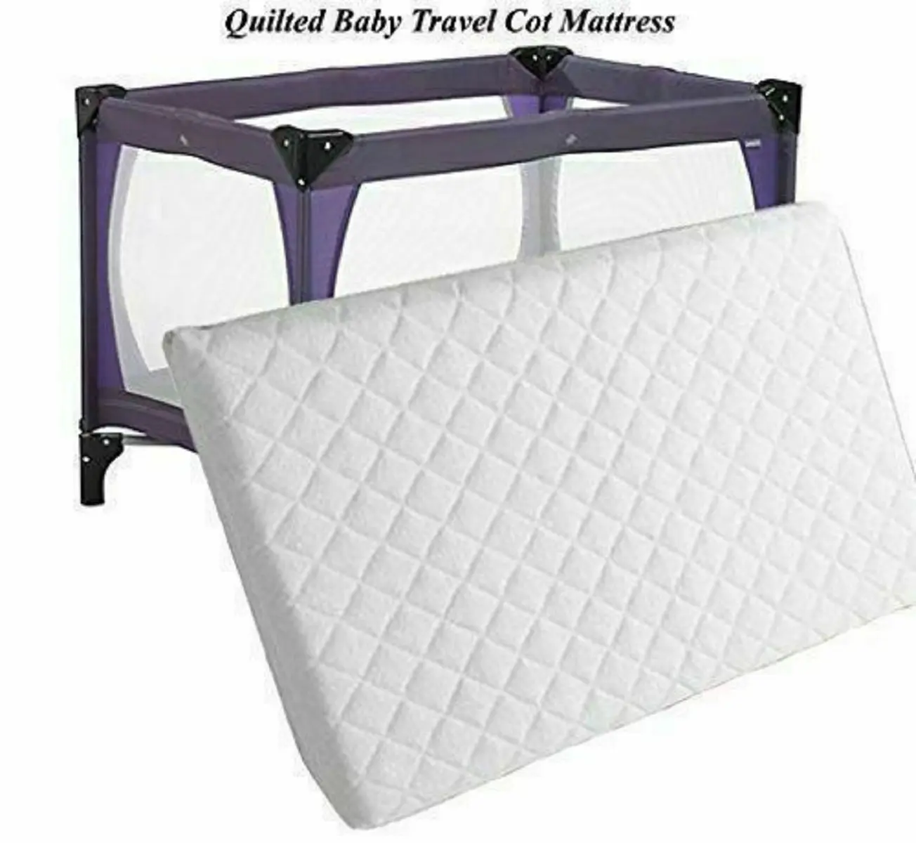 Premium Quilted Breathable Cot Mattress - Fits Graco, Redkite, Mamas & Papas | 95x65x5cm Poly Cotton Nursery Bed
