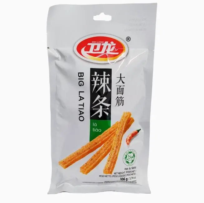 Wei Long Big La Tiao Spicy Gluten Strips 106g (1 Pack to 3 Packs)