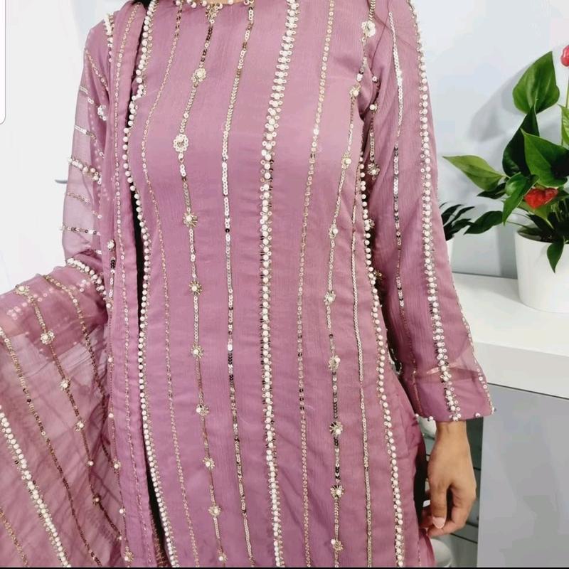 Eid collection  by Hania amir chiffon pearl collection tailor made suits 1