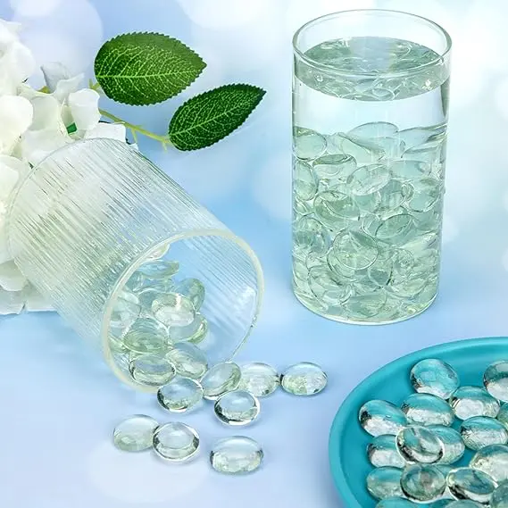 Clear Glass Pebbles 420-Pack 1.9kg｜1.5-2cm Crystal Stones for Aquarium Gravel, Vase Filler, Hydroponics & Home Decor 4