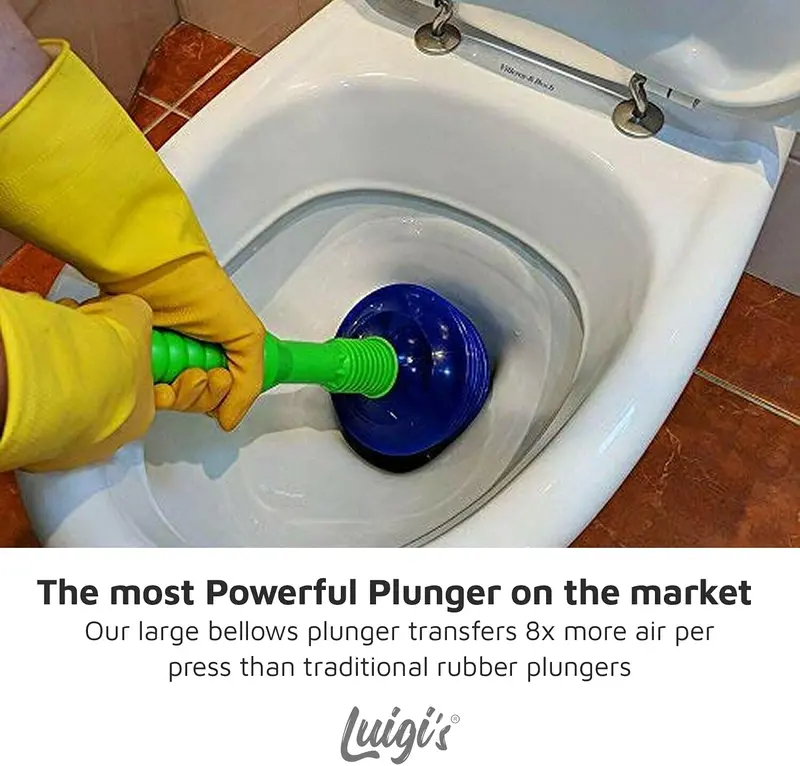 The World's Best Toilet Plunger | The Big, Blue & Green Unblocking Machine | Heavy Duty Unblocker with Unique Bellows Design | Clears & Unblocks All Toilets Rubber Pump Blue&Green 1