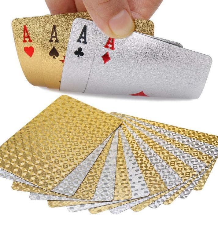 Aafan Playing Cards Waterproof Poker Cards Plastic Gold Silver Foil Highly Flexible 4