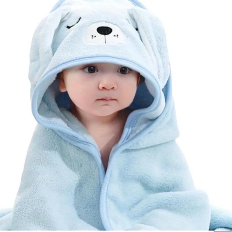 Cute Cartoon Design Baby Bath Towel/Hooded Bathrobe - Super Soft & Water Absorbent Microfibre 0