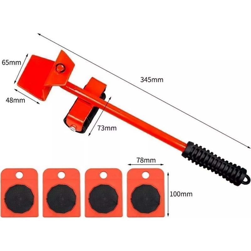5 Pcs Heavy Duty Furniture Shifter Lifter Set Wheel Moving Removal Slider Mover 4