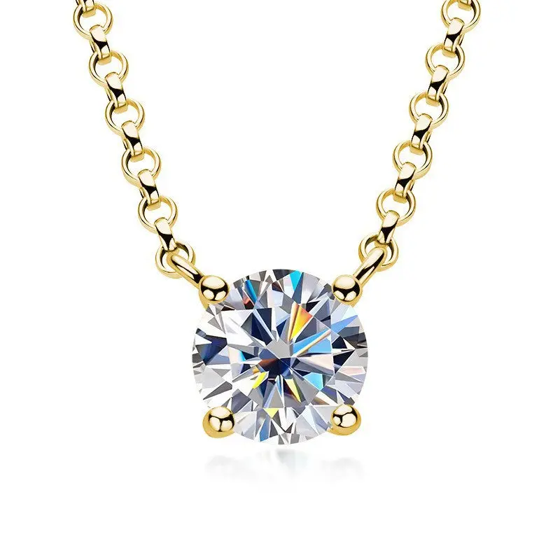 Luxe Radiance Stud Necklace - Gold Plating & Stainless Steel women s 0
