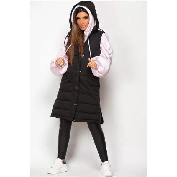 Product Introduction of TJ Fashion Women's Longline Sleeveless Hooded Gilet Jacket Puffer Padded Body Warmer - Button, Dress Soft Vest Womenswear Pockets Coat Fabric Shiny Smooth Tops Ladies Winter Comfort Zipper Black Casual 8