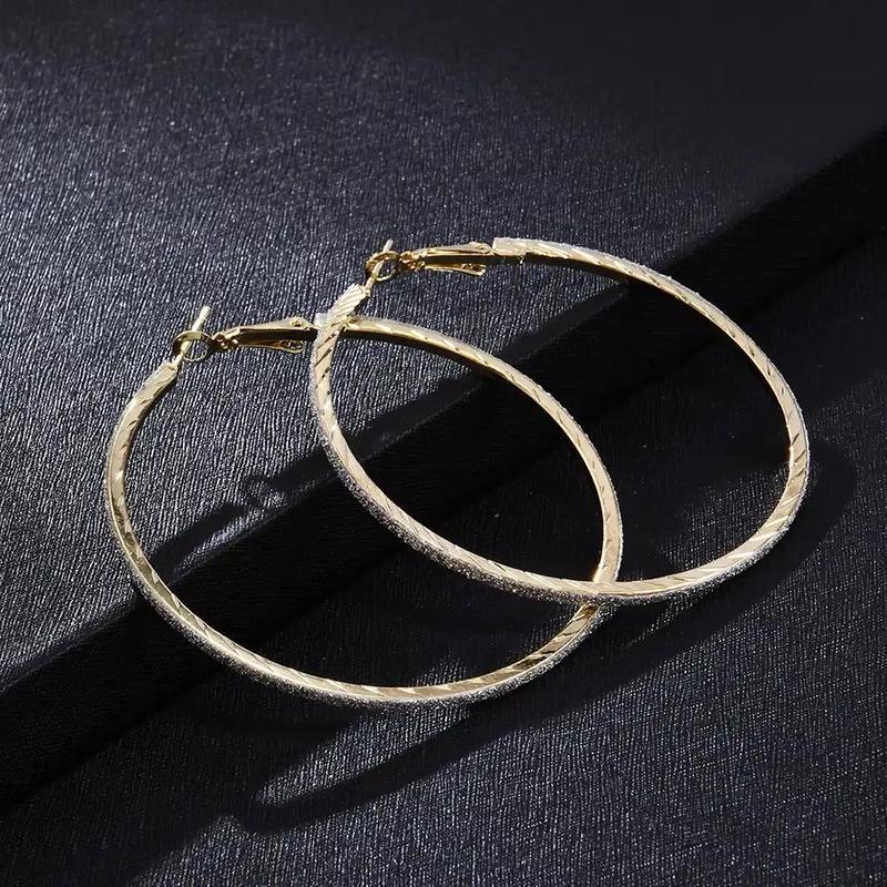 Large Solid Hoop Earrings, Gift Party Hoop Earrings, Gold Silver Hoop Earrings, Round Dangle Earrings, Gifts For Her, Shiny Hoop Earrings 1