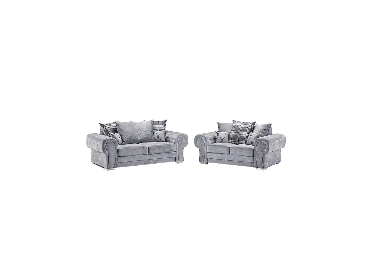 Verona Grey Fabric Corner and 3+2 Seater Sofa
