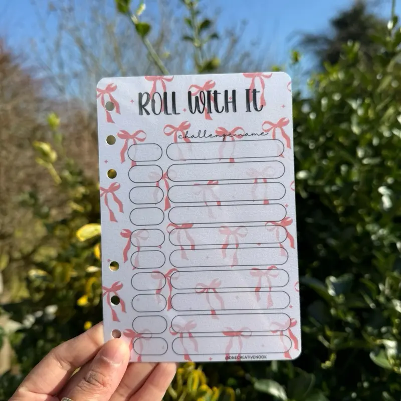 Roll with it challenges dashboard with 6 OR 10 slots | Let the dice decide | Challenges binder | Cash stuffing 2