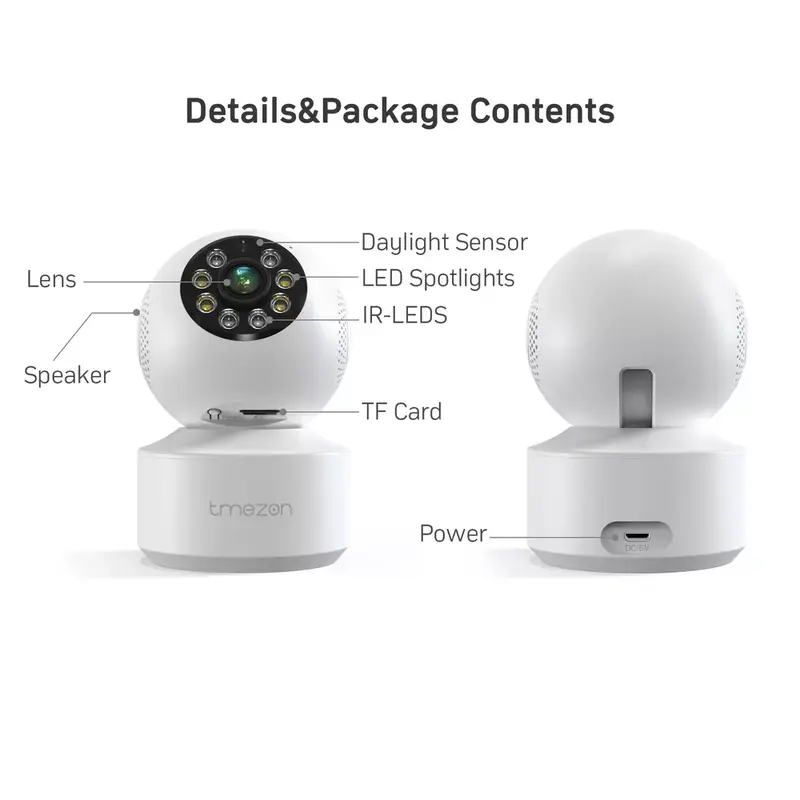 Baby Monitor PTZ WiFi Camera Indoor CCTV Camera 2MP 2Way Talk Auto Tracking 2