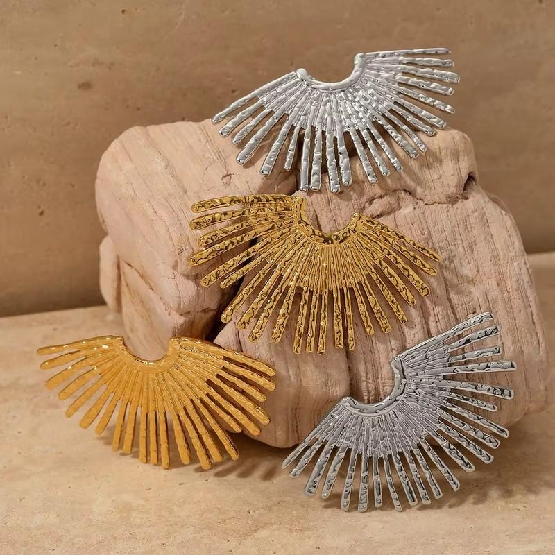 Stainless Steel gold plated Stud Earrings for Women 2