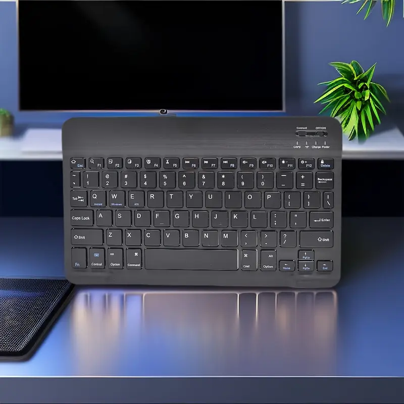 Product Introduction of Wireless Keyboard, Mini Keyboard For IPad IPhone Mobile Phone Tablet Laptop, 4 Colors Available, Slim And Mute Multi-Device, Support Three Systems, For Android IOS Windows System Devices. Stylish Portable And Convenient Universal Multi-Device Mini Wireles 4