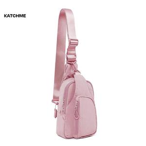 KatchMe Unisex Casual Solid Color Nylon Multi-Function Crossbody Chest Bag,Casual Bags for Women,Vintage Plain Mini Waist Bag
