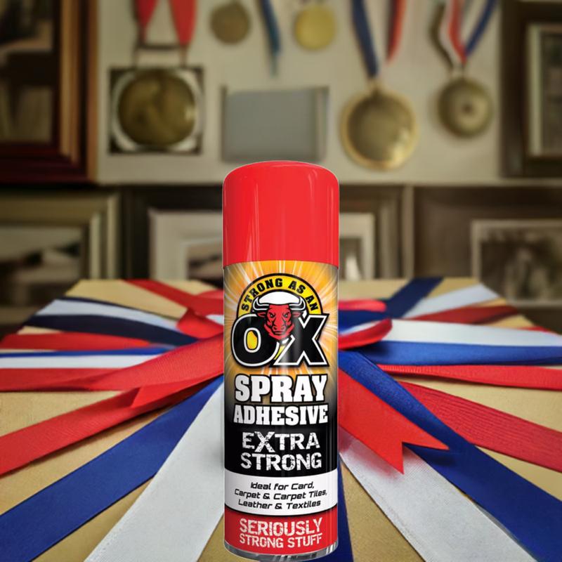 Strong As an OX Adhesive Spray Extra Strong 500ml Multi-Packs | Ideal For Card | Carpet & Carpet Tiles | Leather & Textiles | Seriously Strong Stuff | Long Lasting Bond 1