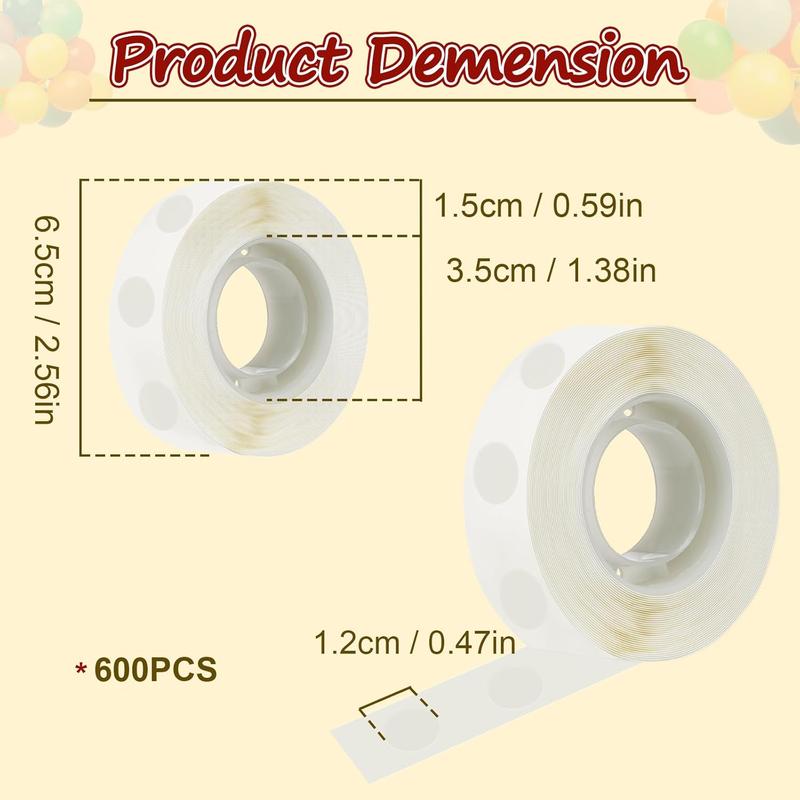 600 PCS Balloon Glue Dots, Removable Balloon Sticky Spots,Extra Strong Glue Dots Double Sided for Birthday Party Wedding Christmas Decorations and DIY Scrapbooking Craft. (600 PCS) 1