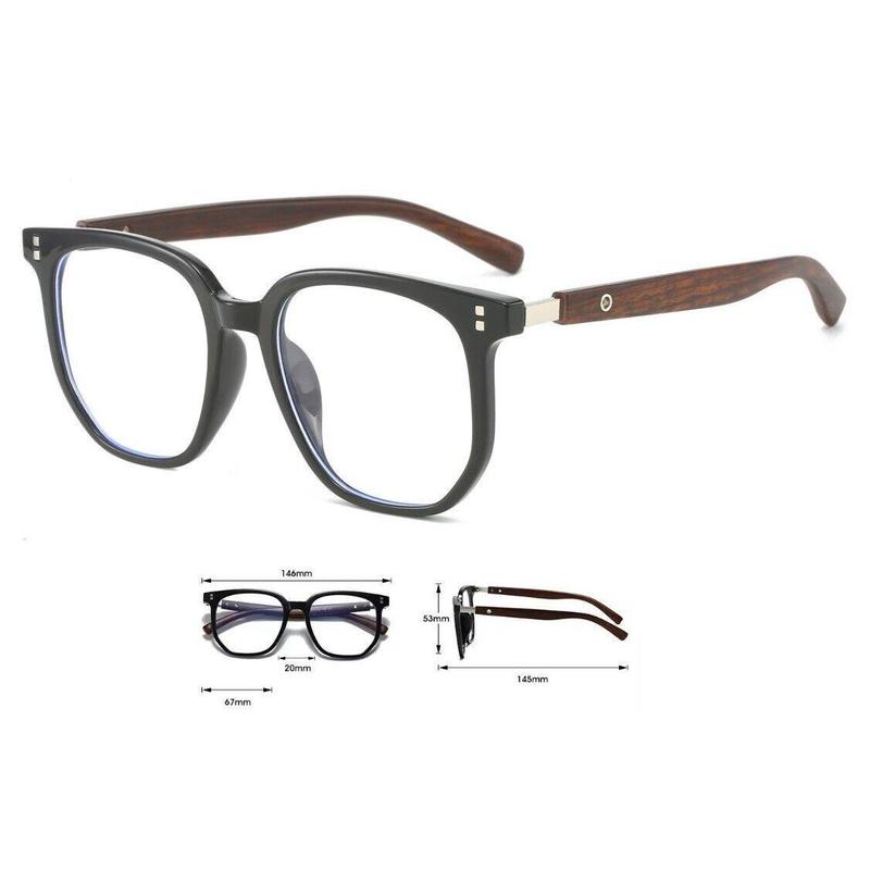 Eyeglasses Frames Trend Flat Glasses Men Women Wood Grain Legs Fashion Style 1