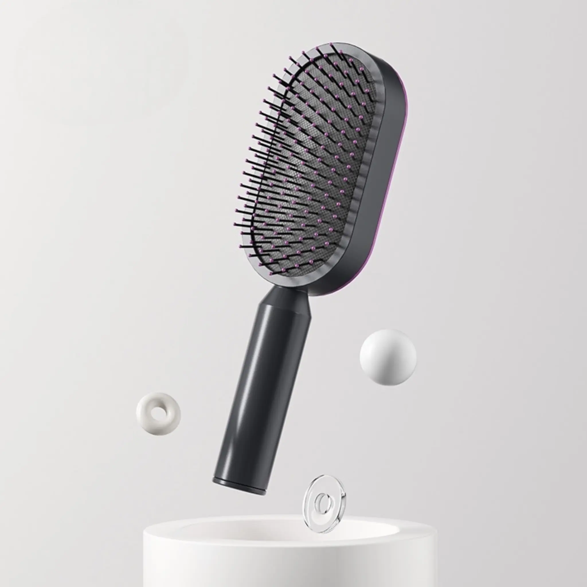 Giovanni Central Hollow Air Bag Comb Hairbrush for Effortless Styling and Gentle Detangling, Comfortable Grip – Ideal for Women, Men, and Travel Smooth Handle Haircare