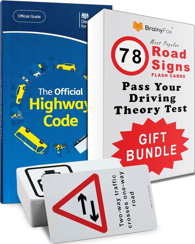 UK Driving Theory Test Kit: Includes The Highway Code Book 2025 UK + 78 Road Signs Flash Cards. Official DVSA/DVLA Books for 16th, 17th, 18th Teenage Girls & Boys Birthday Gifts 0