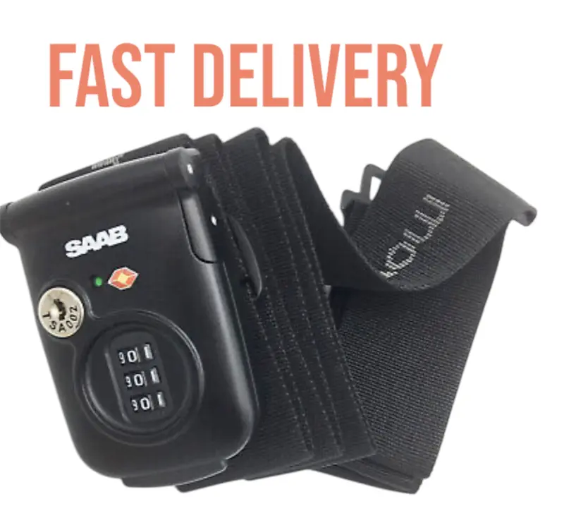 Luggage Strap 80'' Adjustable Suitcase Tie Belts + Combination Safety Lock Saab 0