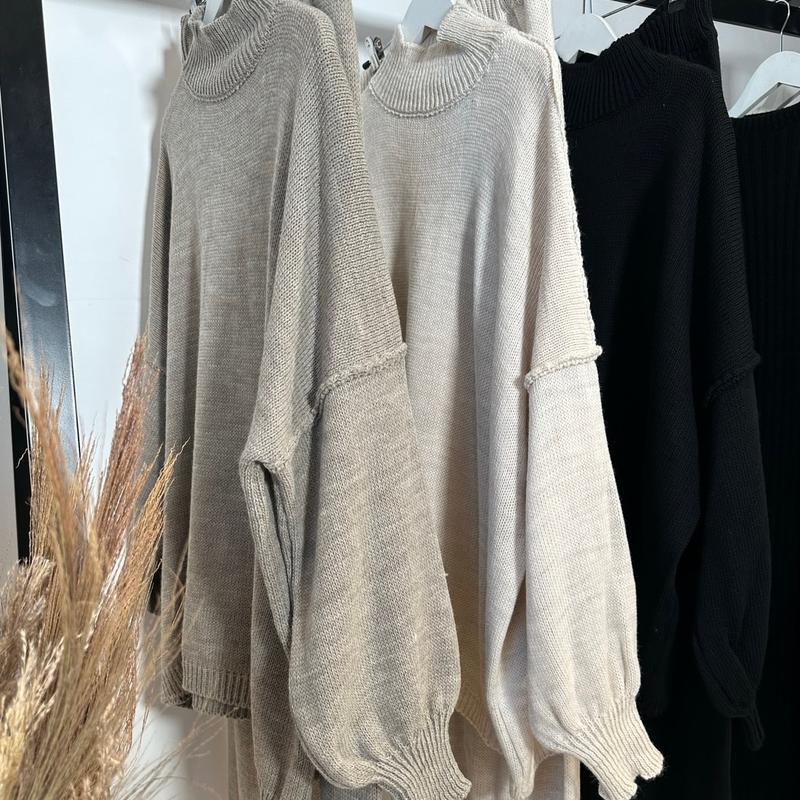 Round high neck knit Coord set 1