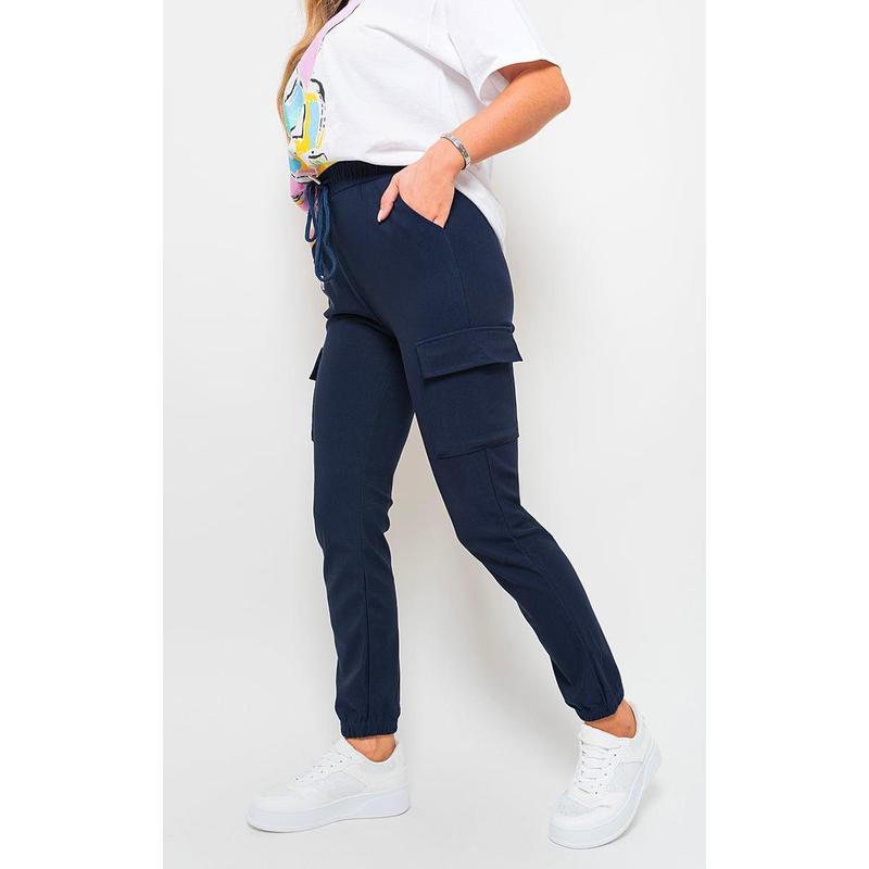iKrush Size Frankie Cargo Pocket Trouser With Drawstring i34823 Cargo Relaxed High Waist   Regular Length    Workwear Loungewear Plain Work Going Out 2