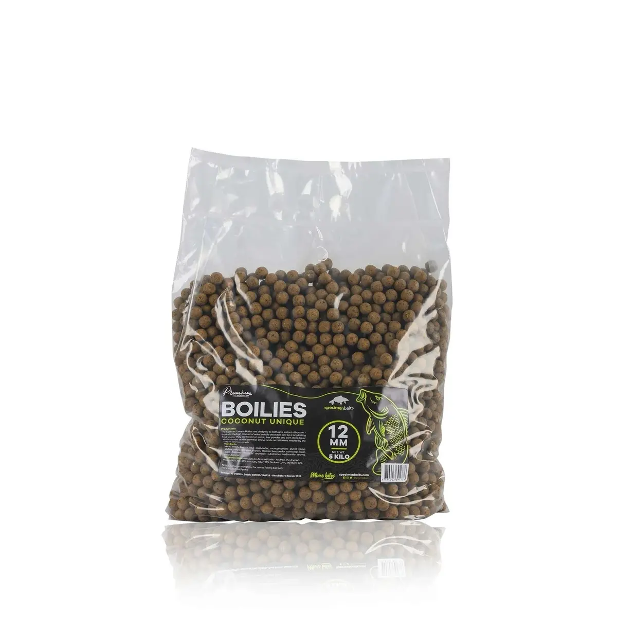 Coconut Unique Boilies, Shelf life, 12mm, 5kg