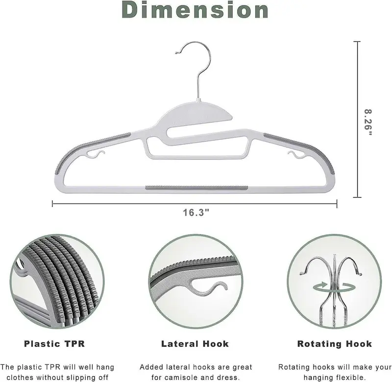 Non-Slip Heavy Duty White Plastic Coat Hangers Adult Size,50,80,100 pak hanger 7