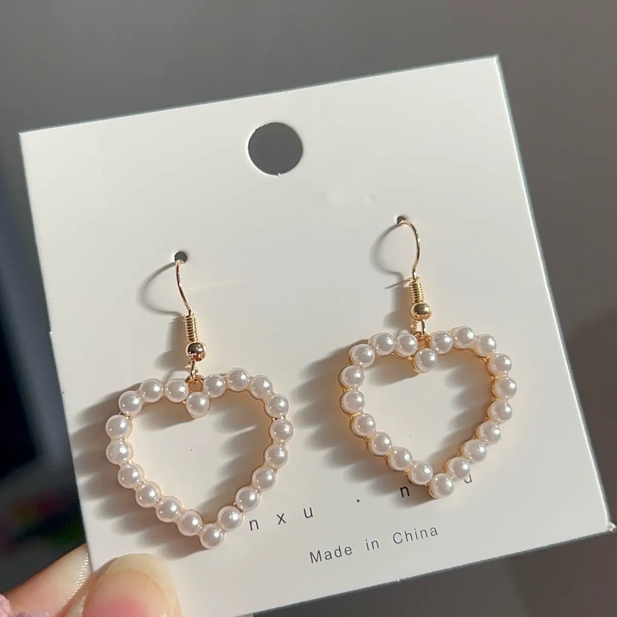 Pearl love style earrings