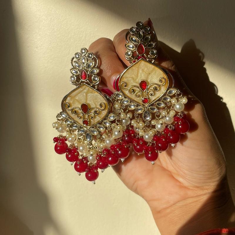 Devi Meenakari Indo Western Earrings - Ethnic Jhumka Design 5