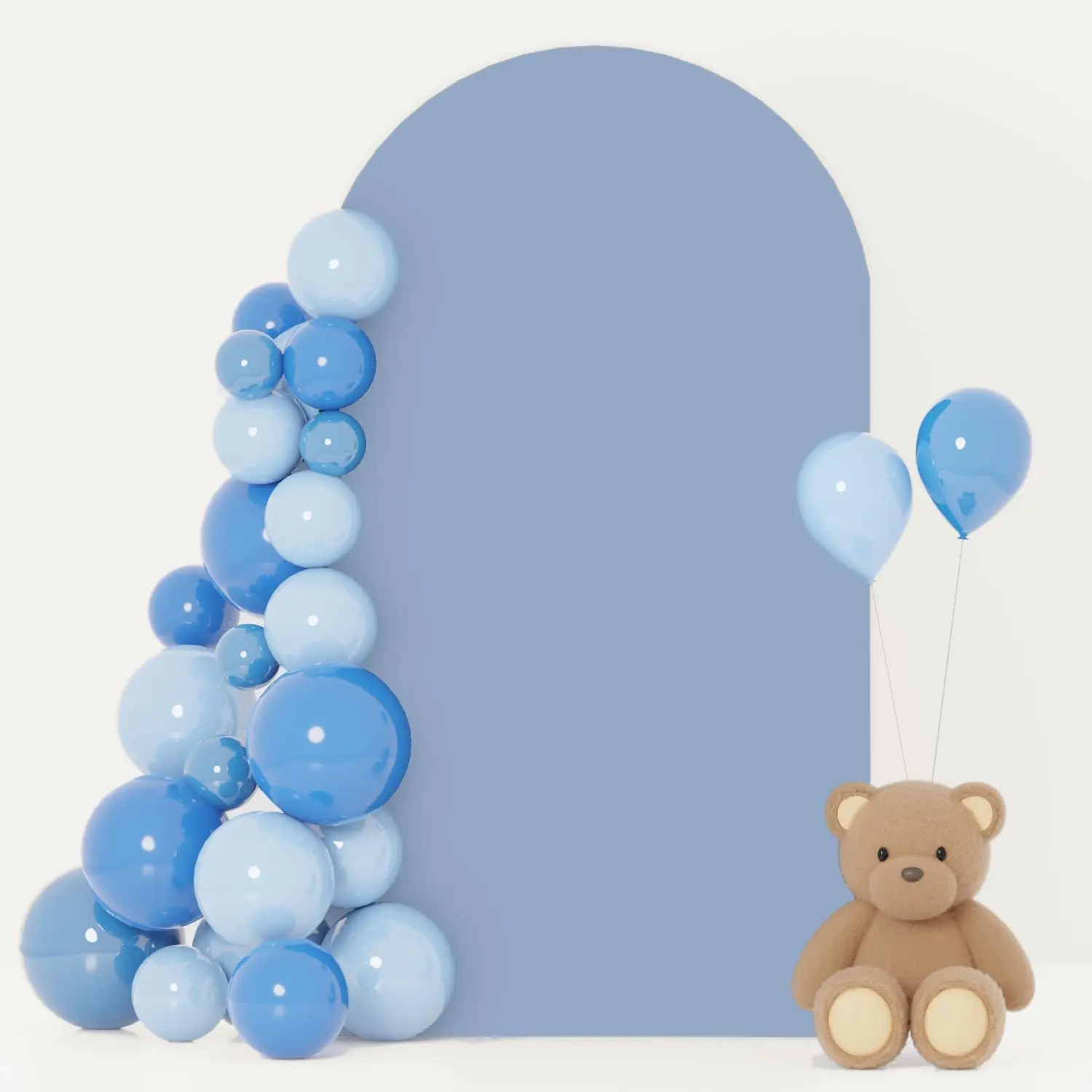 Wedding Arch Cover Dusty Blue 2.1x5FT Spandex Arch Backdrop Cover for Metal Arch Frame Balloon Arch Cover Backdrop Fabric Round Top Arch Covers Stretchy Backdrop for Wedding Party Decoration