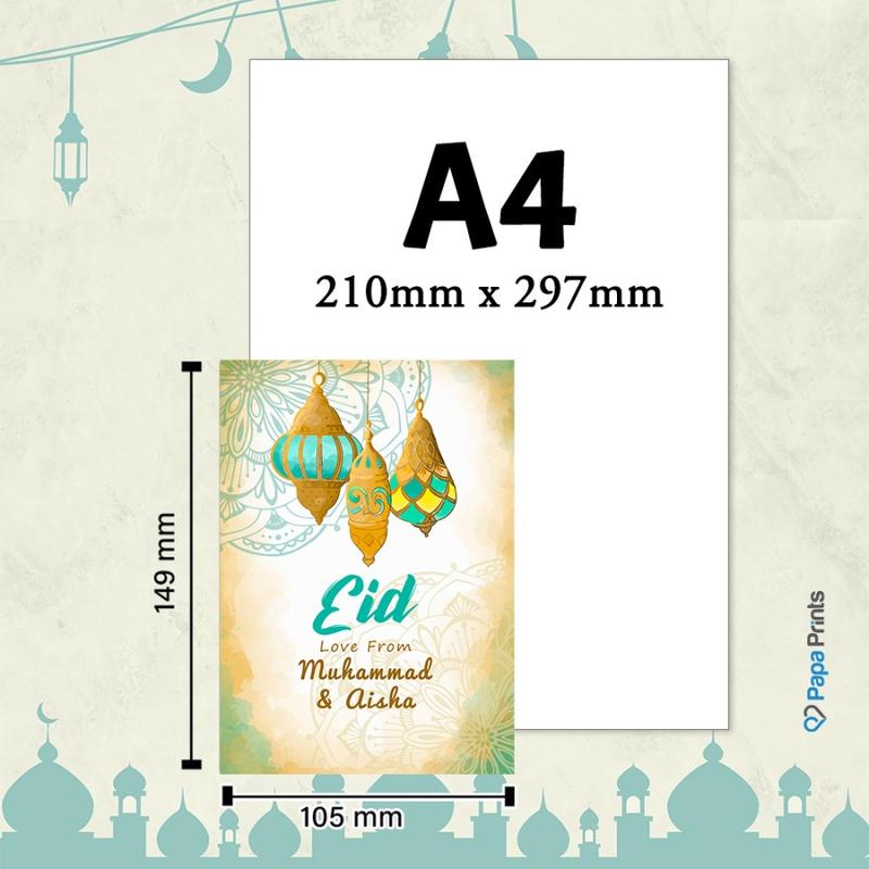 Papaprints Personalised Happy Eid Cards - Pack of 12 (149 x 105 mm) with Envelopes 2