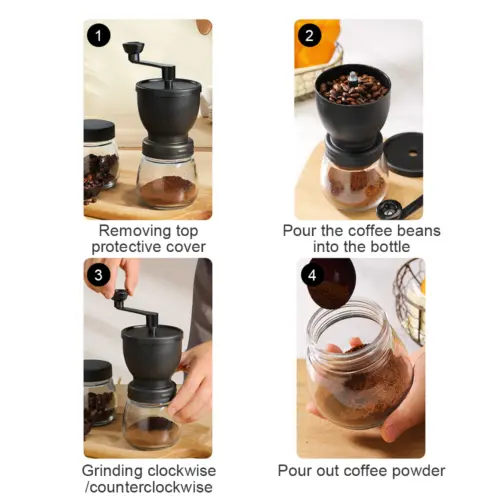 Manual Coffee Bean Grinder , Hand Coffee Grinderc Burr, Hand Crank/Handheld UK 6