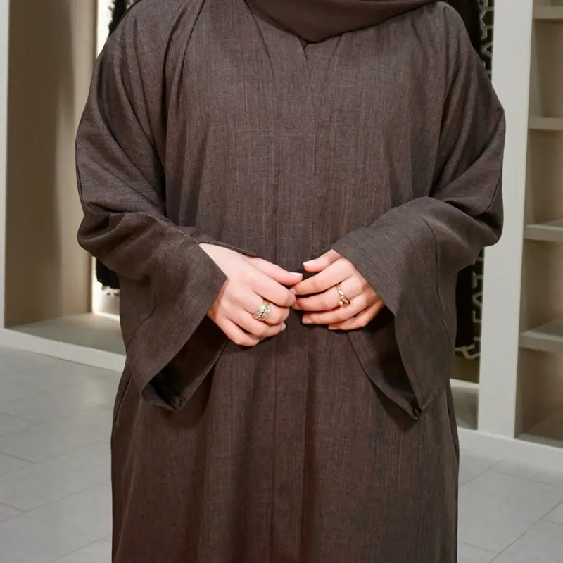 Classic Closed Linen Abaya 2