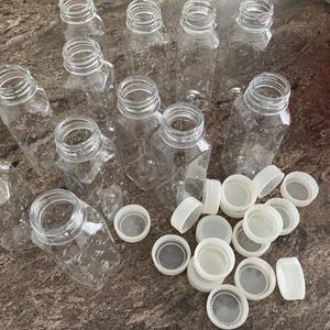 10 X 250ml Clear Reusable Juice/Milk Bottle - Eco-Friendly - Bottles Organiser Box Canister Tin Boxes